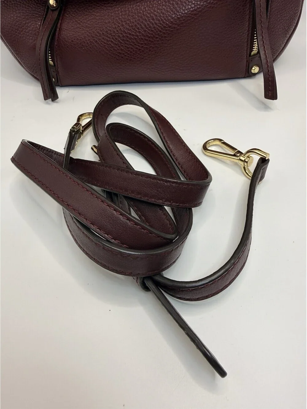 Michael Kors Burgundy Messenger Leather Shoulder Bag